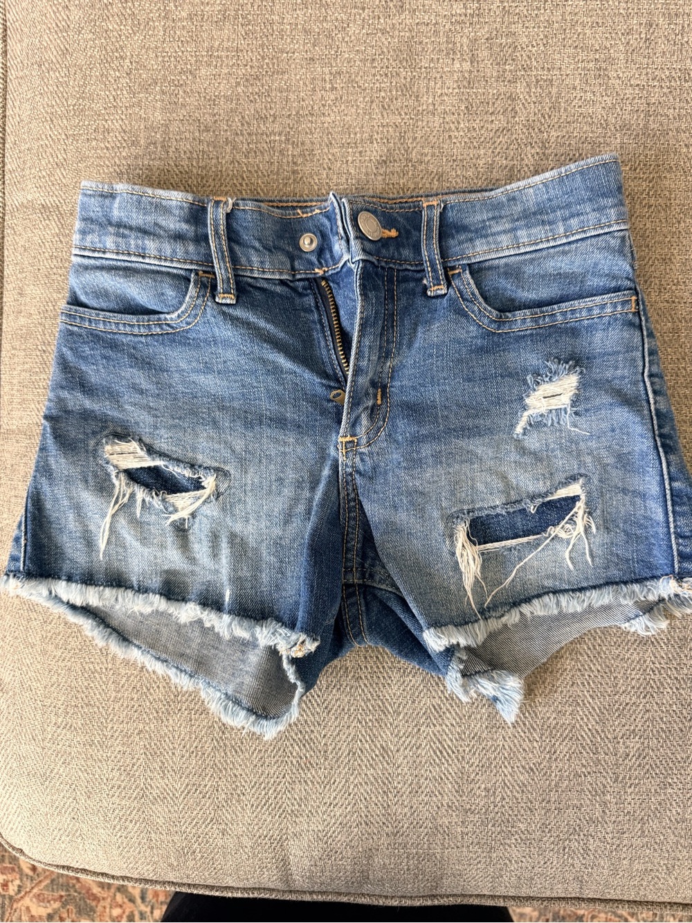 abercrombie kids Distressed Blue Denim Shorts